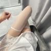Женские летние тонкие белые чулки до колена, чистое желание, белые шелковые чулки до бедра, любовь, черные шелковые носки в горошек до колена
