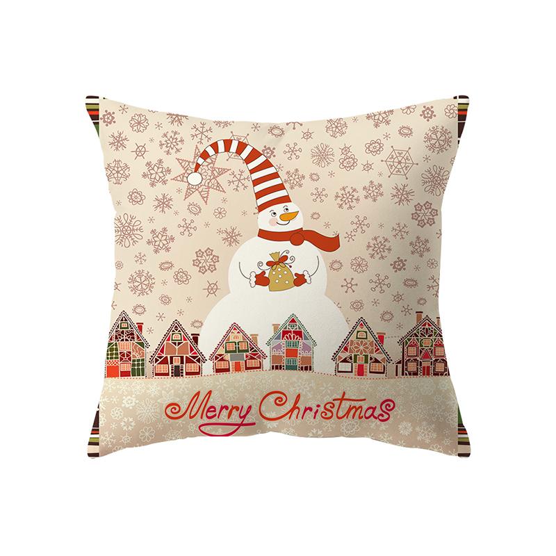 С Рождеством Санта-Клаус Снеговик с принтом наволочка для дома, гостиной, украшения дивана, подушка, наволочка
