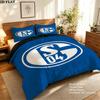 Fc Schalke Pattern Bedding Quilt Set Quilt Cover Pillowcase Home Birthday Gift(1 * duvet cover + 2 * pillowcase, without core)