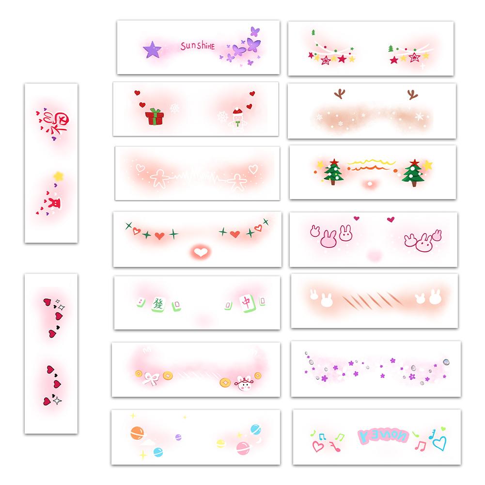 Рождественский макияж Наклейки для лица Одноразовые Милые румяна Тату Наклейка с кроликом Олень Подарок J4E9