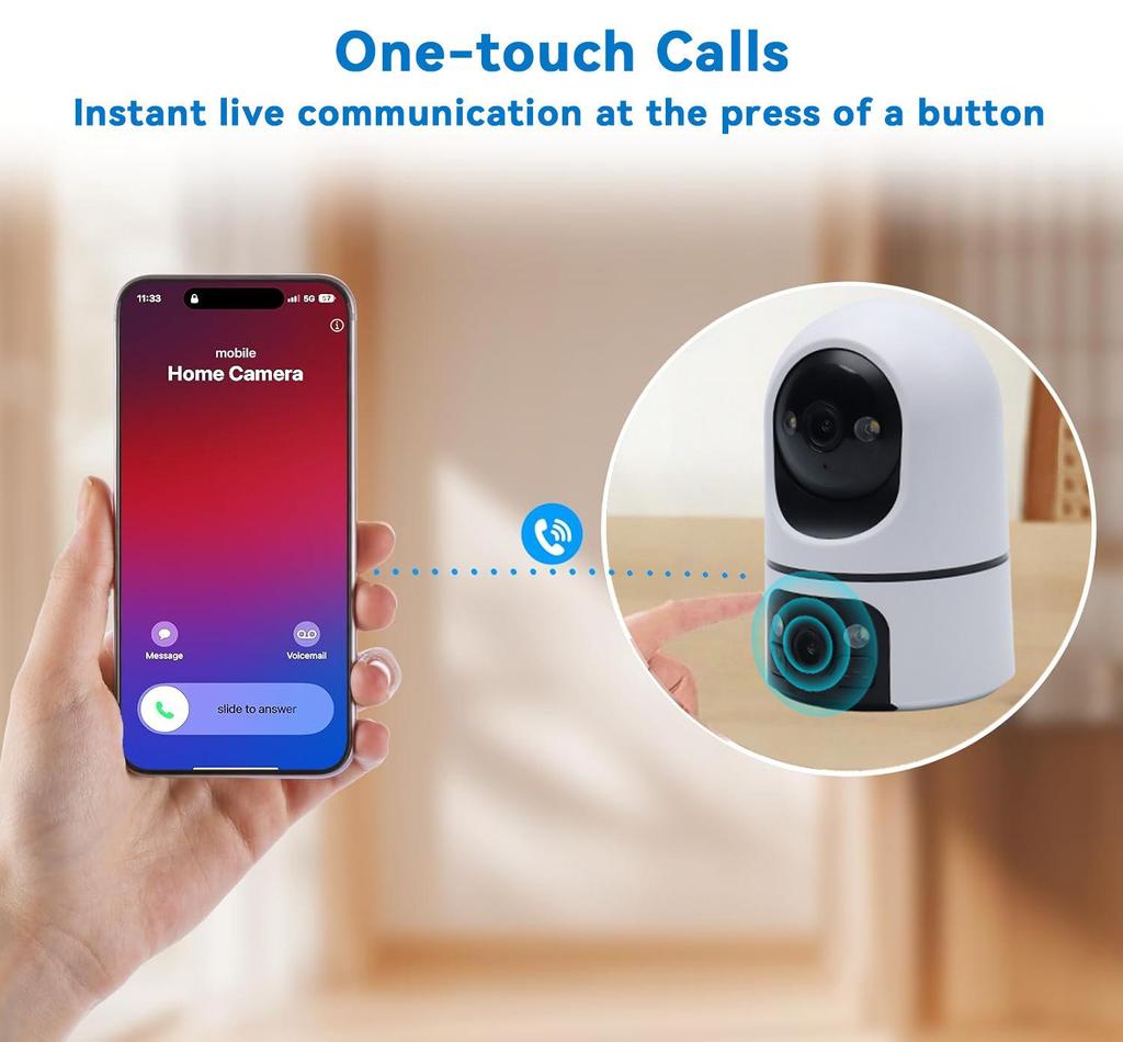 Best-Selling Indoor WiFi Pan-Tilt Dual-Screen 2K HD Surveillance Camera with One-Key Call