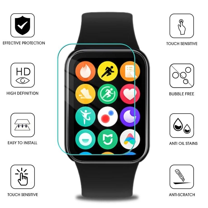 Закаленное защитное стекло для экрана Xiaomi Miband 8 Pro Полное покрытие Ультрапрозрачная защитная пленка для смарт-часов Mi Band 8 Pro