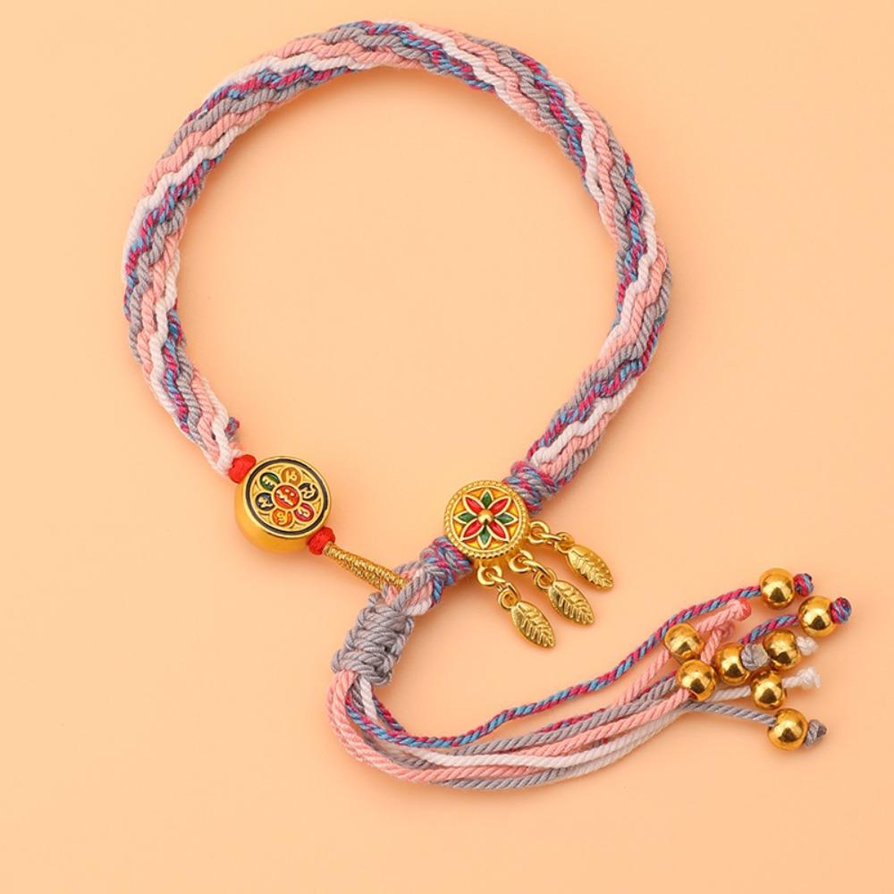 Регулируемый плетеный ручной шнурок Богемный браслет в китайском стиле Этнический браслет для девочек