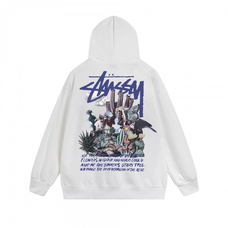 Mens Hooded Zip-Up Sweatshirt With Letter Print Loose Fit Cotton Pullover Winter Daily Wear