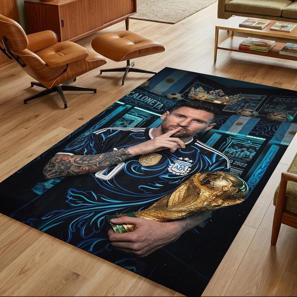 Football Messi Floor Mat Suitable for Living Rooms Dormitory Decorate room Hallway Anti-slip Rug Anime Office Decor Spiritual Gift