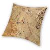 Piri Reis 1513 Map Square Pillowcase Polyester Linen Velvet Pattern Zip Decor Pillow Case Home Cushion Cover