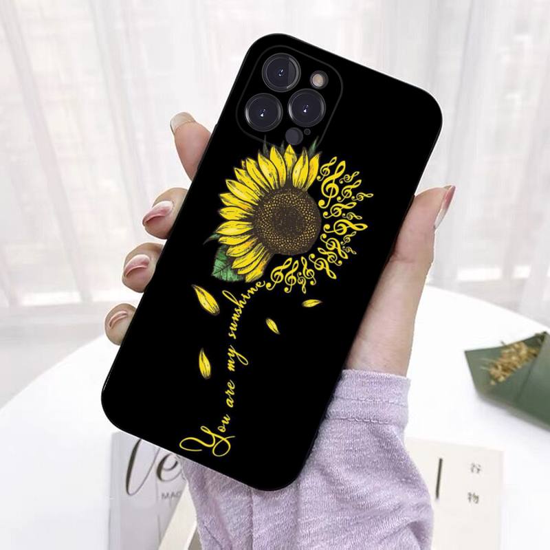 Прозрачный чехол для телефона с подсолнухом, силиконовый, мягкий, для iphone 14 13 12 11 Pro Mini XS MAX 8 7 6 Plus X 2020 XR, корпус