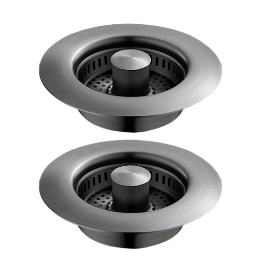 Stainless Steel Sink Drain Strainer Quick Drainage Anti-Clogging Food Catcher Basket Universal Press-Type Filter Sink Plugs for Kitchen