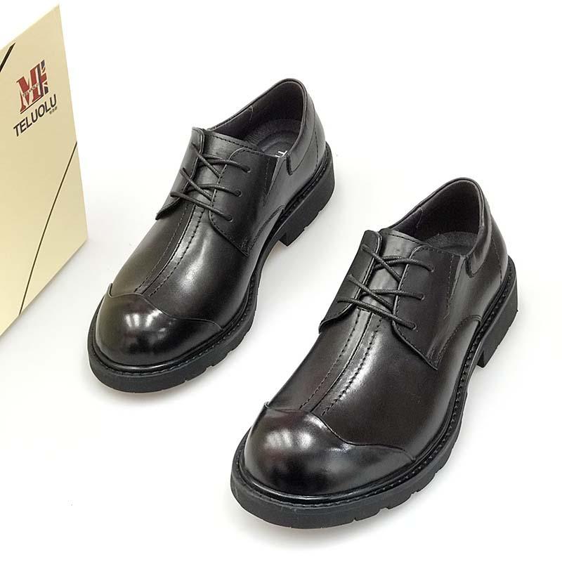 Весенние и осенние деловые мужские туфли из кожи для походов, рабочие туфли, британские низкие туфли, свадебные туфли в стиле ретро с большой головой, кожаные туфли