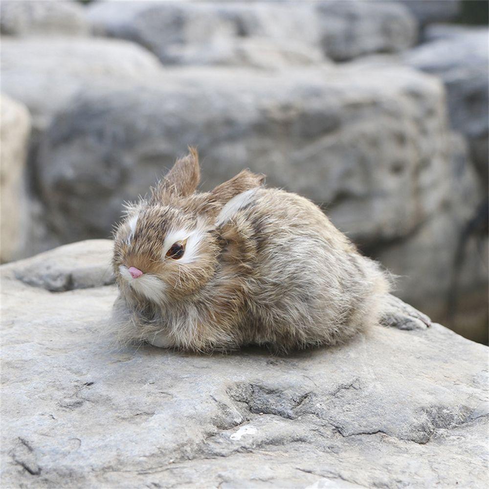 Decoration Lifelike Animal Desktop Furnishings Plush Toys Easter Rabbits Simulation Rabbit Model