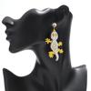 New Acrylic Lizard Gecko Long Earrings for Women Personalized Glitter Colorful Animal Drop Earring Exaggerated Jewelry Gifts