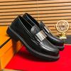 Foreign Trade New Spring and Autumn Men's Large Size Platform Loafers Glossy Metal Business Gentleman One-pedal Business Leather Shoes