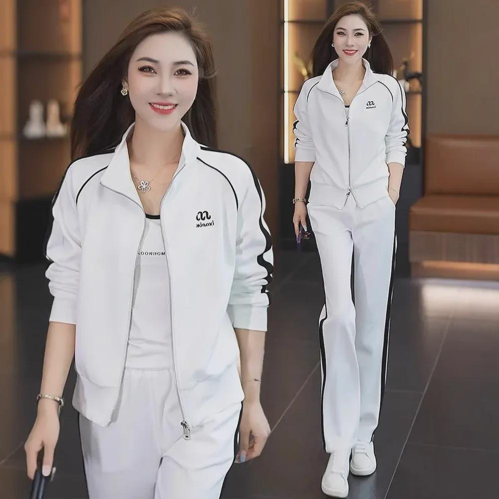 Women's Fall 2024 Slimming Sweater & Wide-Leg Pants Set – Trendy & Youthful Two-Piece Casual Sportswear