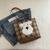 Fashionable Korean Style Tote Bag For Women With Cute Dog And Cat Patterns For Daily Use