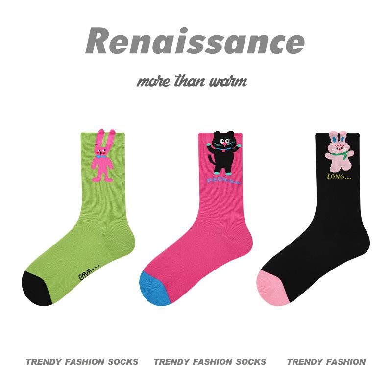 3 пары женских тонких спортивных носков-трубок из хлопка для весны и лета