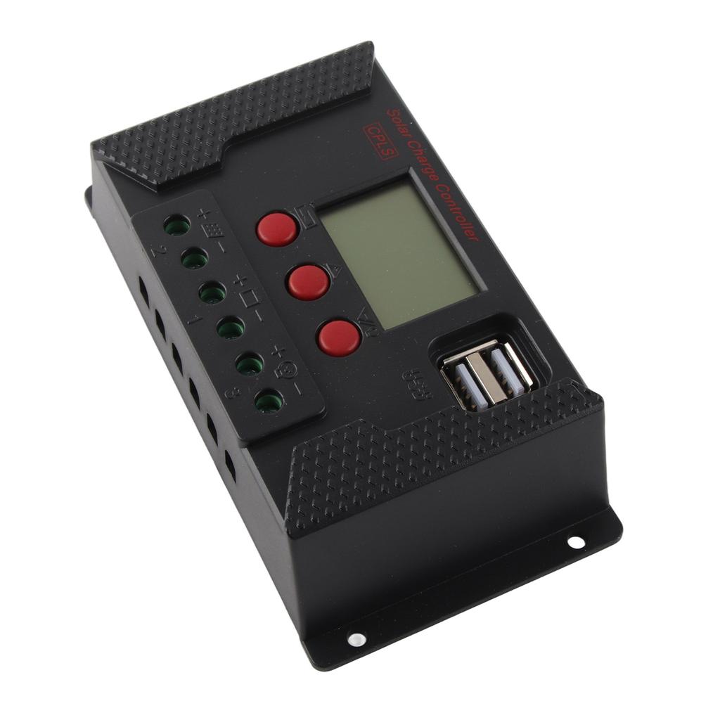 Контроллер заряда солнечной батареи 30A 12V/24V Интеллектуальный регулятор заряда аккумулятора с 2 портами USB