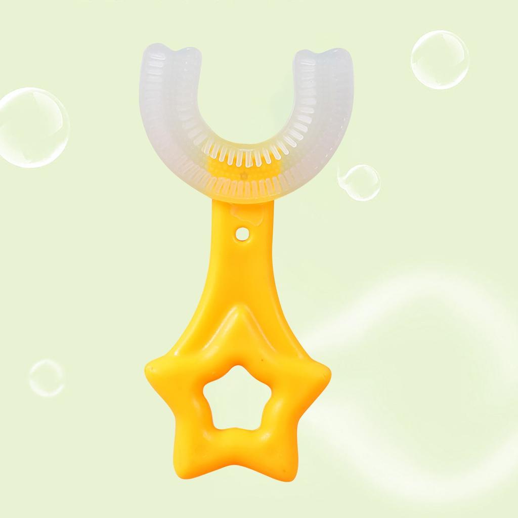 Kids U-Shaped Toothbrush For 6-12 Years, Food Grade Soft Silicone Brush Head, 360° Oral Teeth Cleaning Design For Toddlers And Children