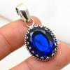 Подвеска с синим сапфиром, подвеска из драгоценного камня ручной работы, подвеска из стерлингового серебра 925 пробы, антикварные ювелирные изделия, для подарка на помолвку