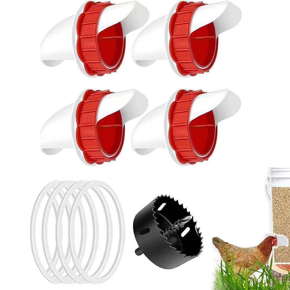 Кормушки для кур без отходов, DIY автоматическая кормушка для птицы с 1 коронкой, комплект для гравитационной подачи для ведер, бочек, бункеров, корыт