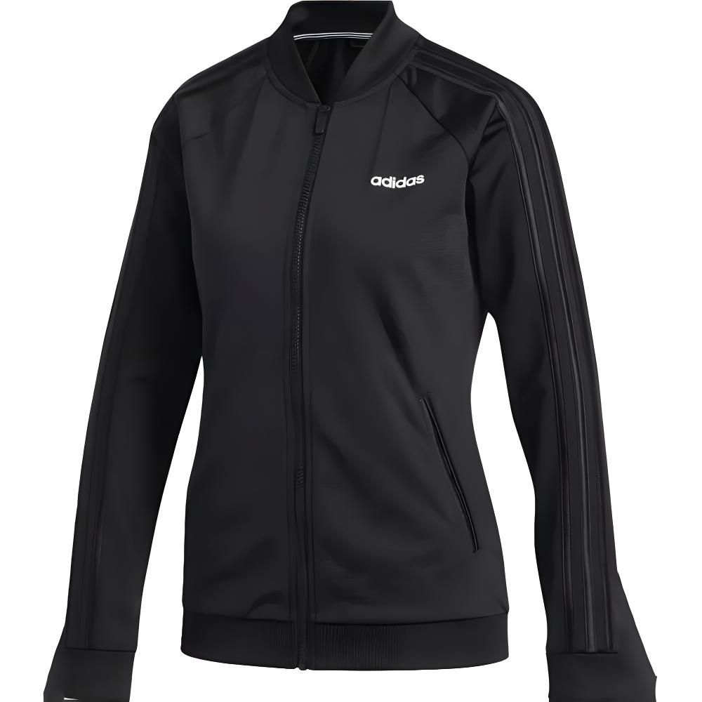 adidas Женская классическая спортивная куртка с 3 полосками Черная DZ7656