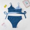 Women's Large Size Colorful Straps Bikini Summer Beach Collision Swimsuit Sports Beach Plus Size Swimsuit Sets