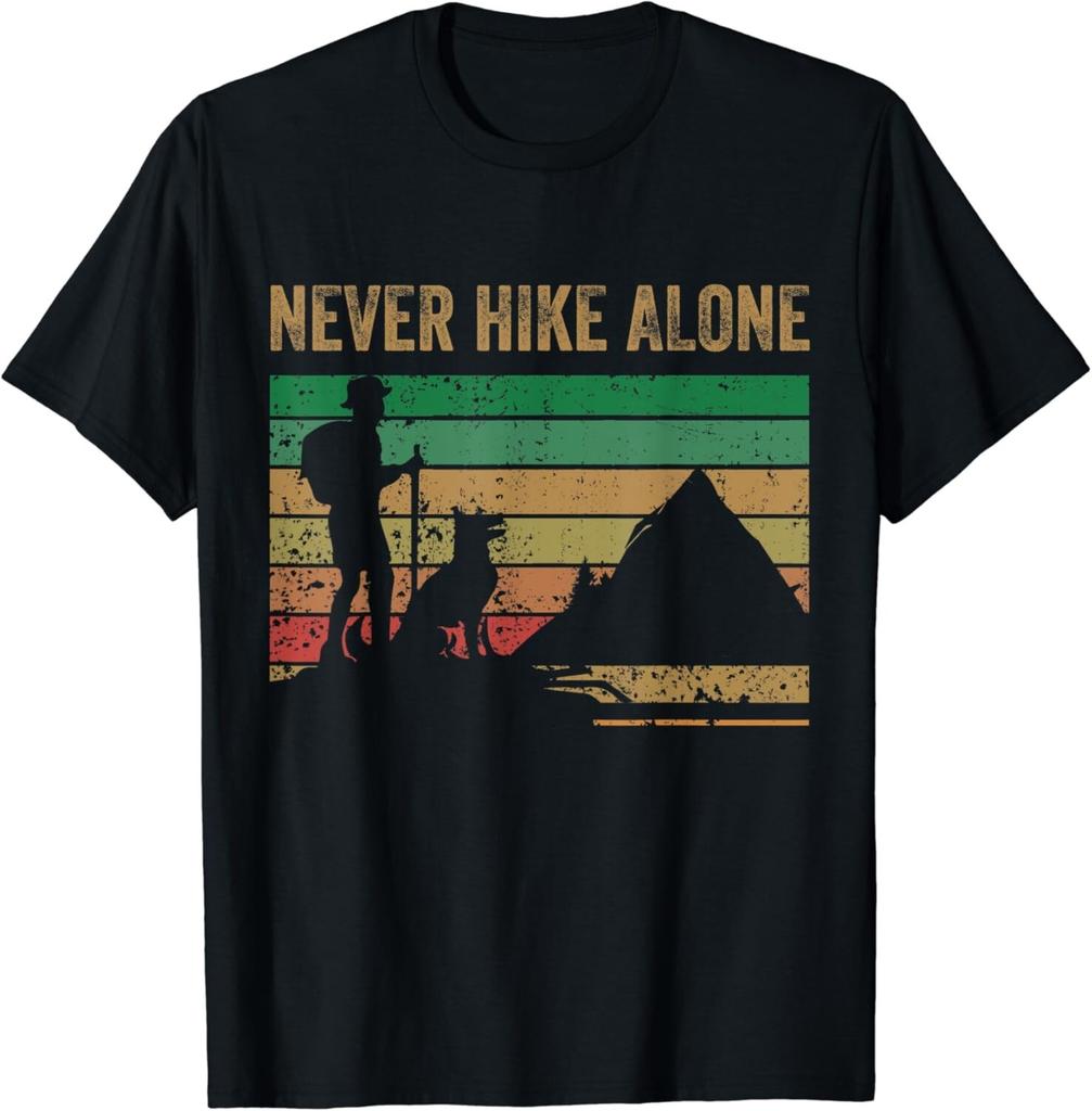 Never Hike Alone Hiking With Dogs Gift Unisex T-Shirt