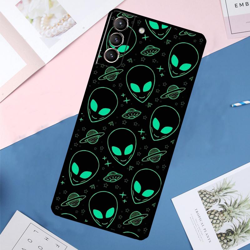 Мультяшный инопланетянин Чехол Для Samsung Galaxy S25 Ultra S21 S22 S23 S24 Ultra S9 S10 Plus S20 FE S25 FE Задняя крышка