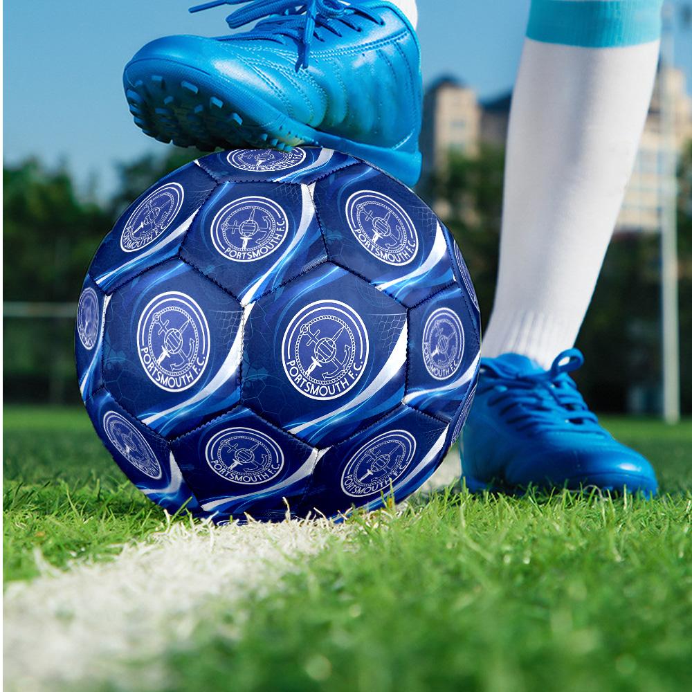 Portsmouth FC Size 5 Standard Football Durable Training Match Soccer Ball for Adult Outdoor Sports