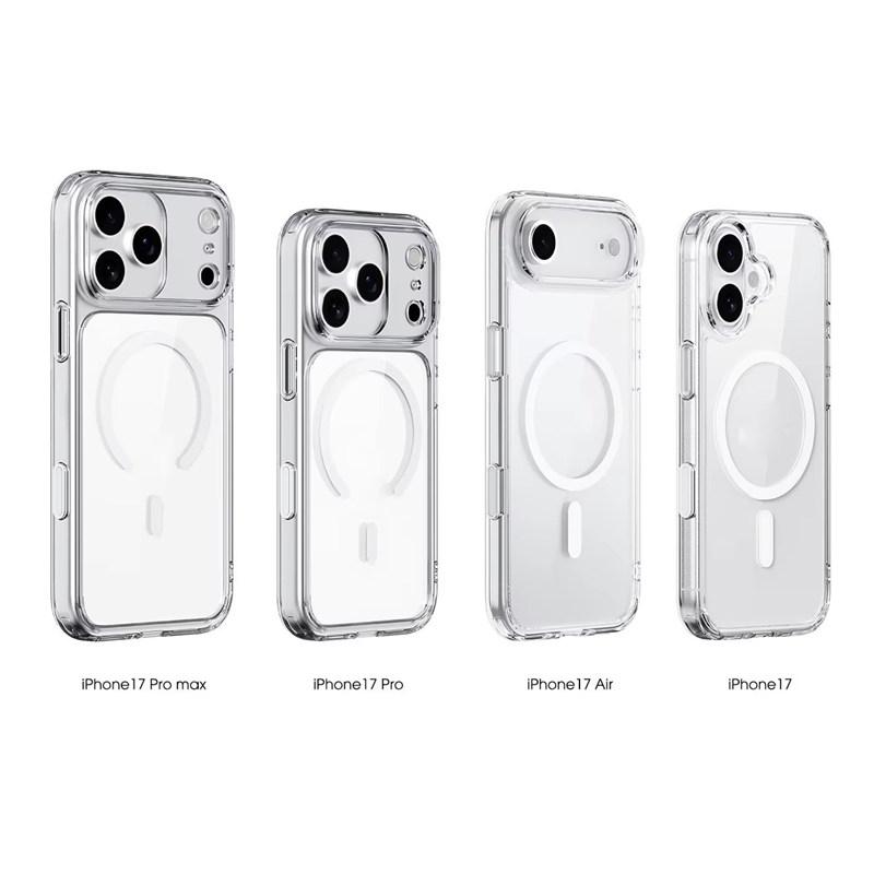 Роскошный магнитный чехол Magsafe для iPhone 17 Pro Max 17Air 17Pro 17 Прозрачный с кнопкой камеры Беспроводная зарядка Чехол