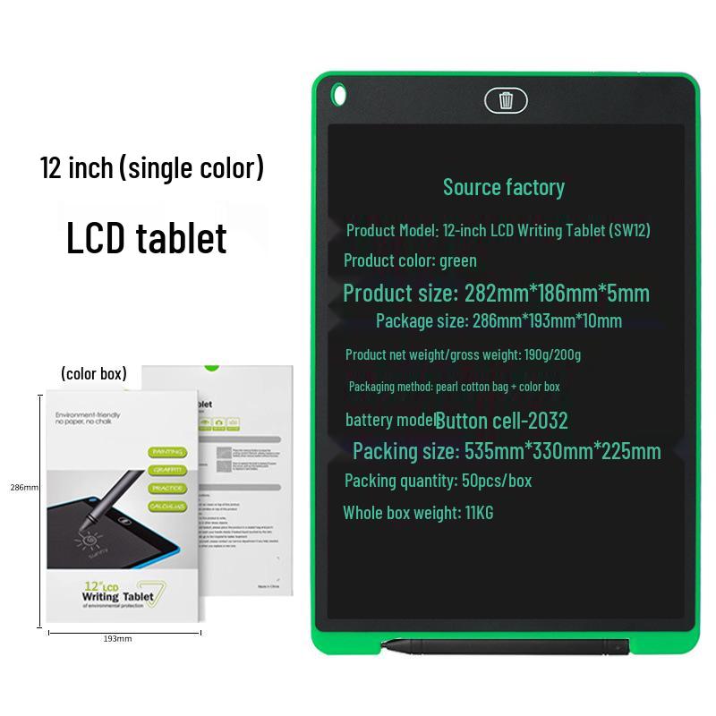 ЖК-планшет для письма - 12"/10"/8,5"/4,4" Доска для письма и рисования для детей