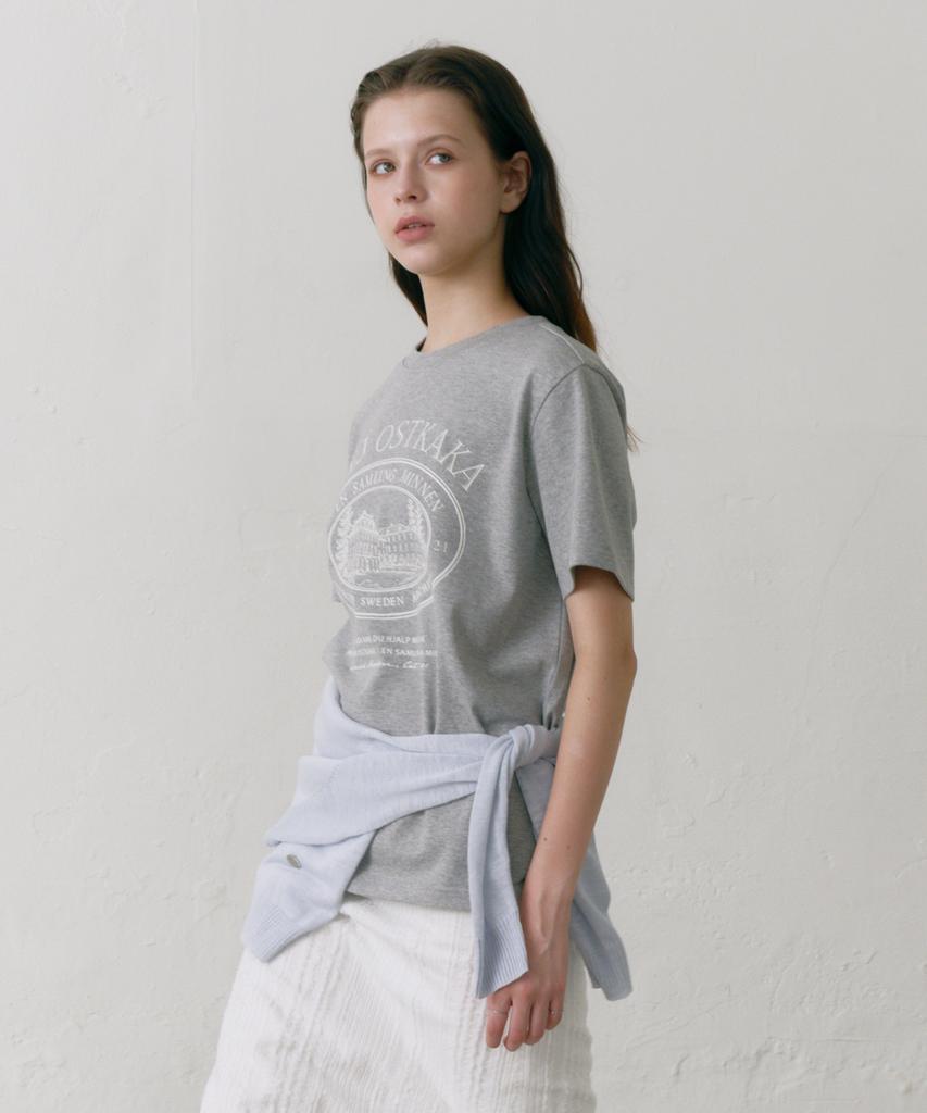 OSTKAKA Hey Logo T-Shirt Melange Grey
