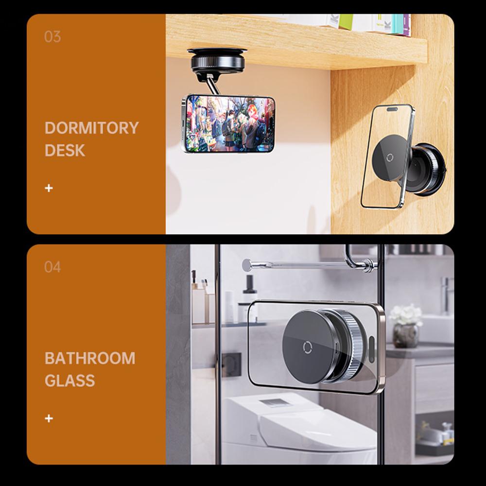 15W Wireless Charger Magnetic Car Phone Holder 360° Rotation Foldable Suction Cup Stand Call Navigation Phone Bracket