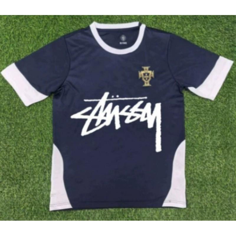 Stussy Signature Soccer Jersey Retro Brazil Argentina Portugal Football Training Shirt Men Women Short Sleeve