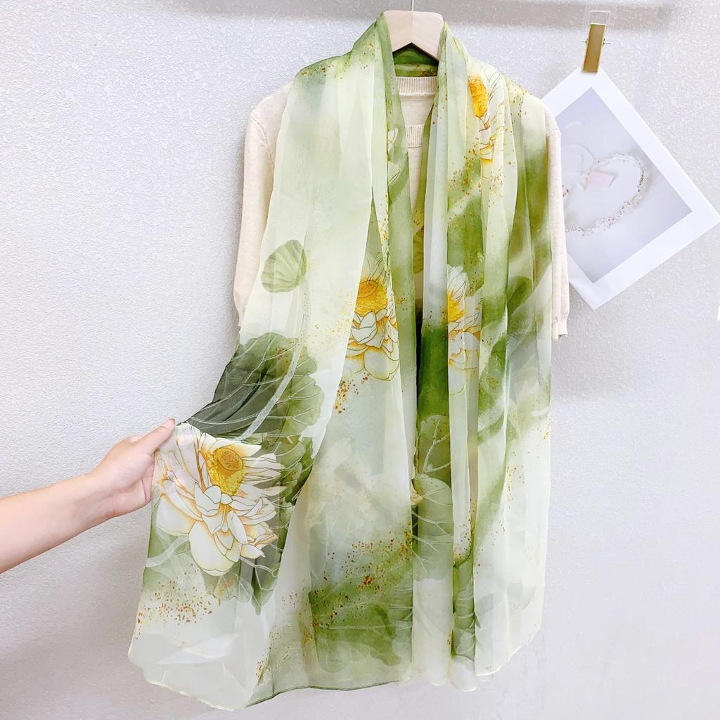 Women'S Scarf - Vibrant Red Gradient, Soft Lightweight Polyester Shawl with Feather Print, Breathable for Travel, Beach, Sun Protection