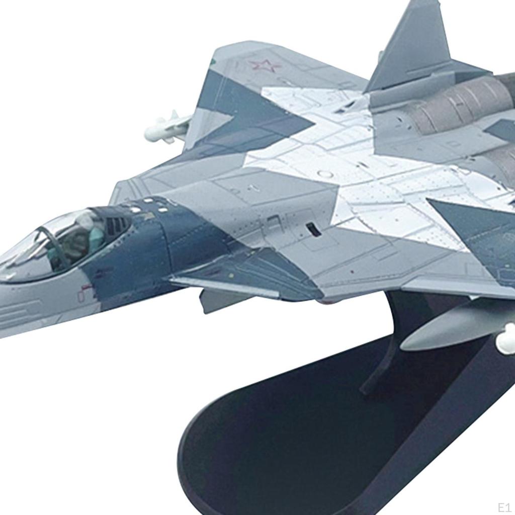 Модель самолета Су-57 в масштабе 1:100, литая, высокая детализация, коллекционная модель самолета, дисплей для кафе,
