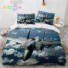 Airplane 3D Print Flying Plane Comfortable Duvet Quilt Cover Pillowcase Bedding Set Children Bedroom Decoration Home Textile