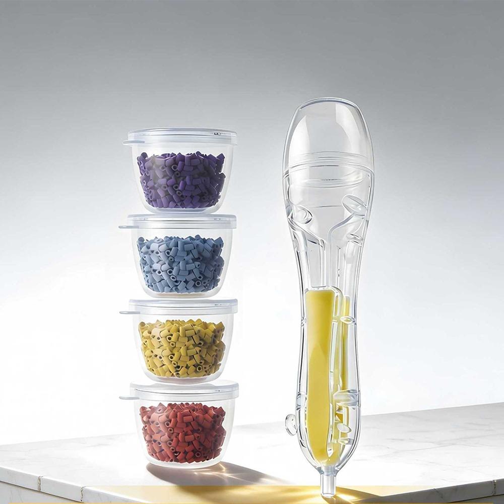 3D Pixel Puzzle Bead Positioning Pen Jam-Free with Bead Containers Fuse Beads Dispenser Educational Anti-slip Automatic Bead Pen