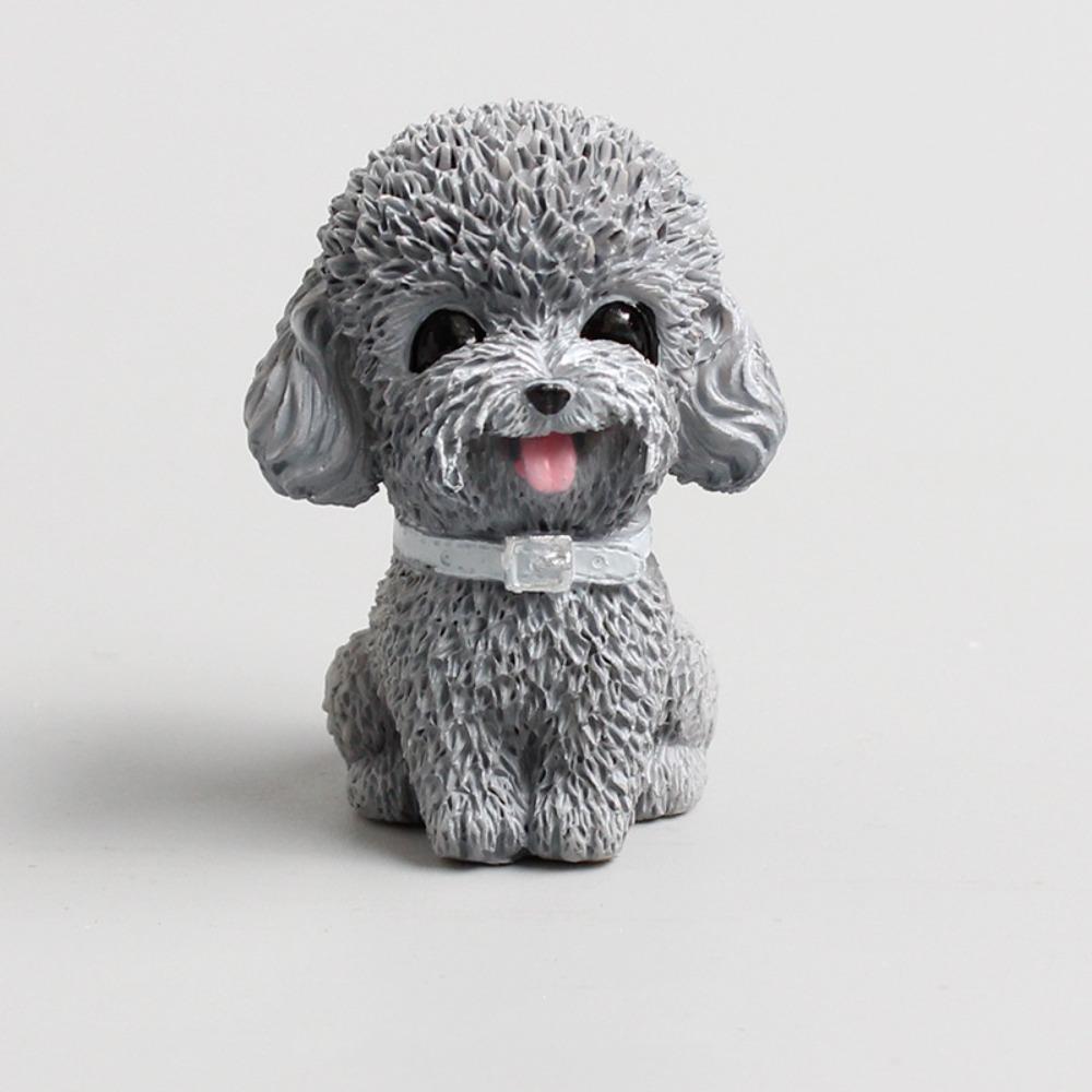 Cute Simulated Dog Figurine Resin Dog Ornament Car Accessories Dog Animal Model  Children Kids