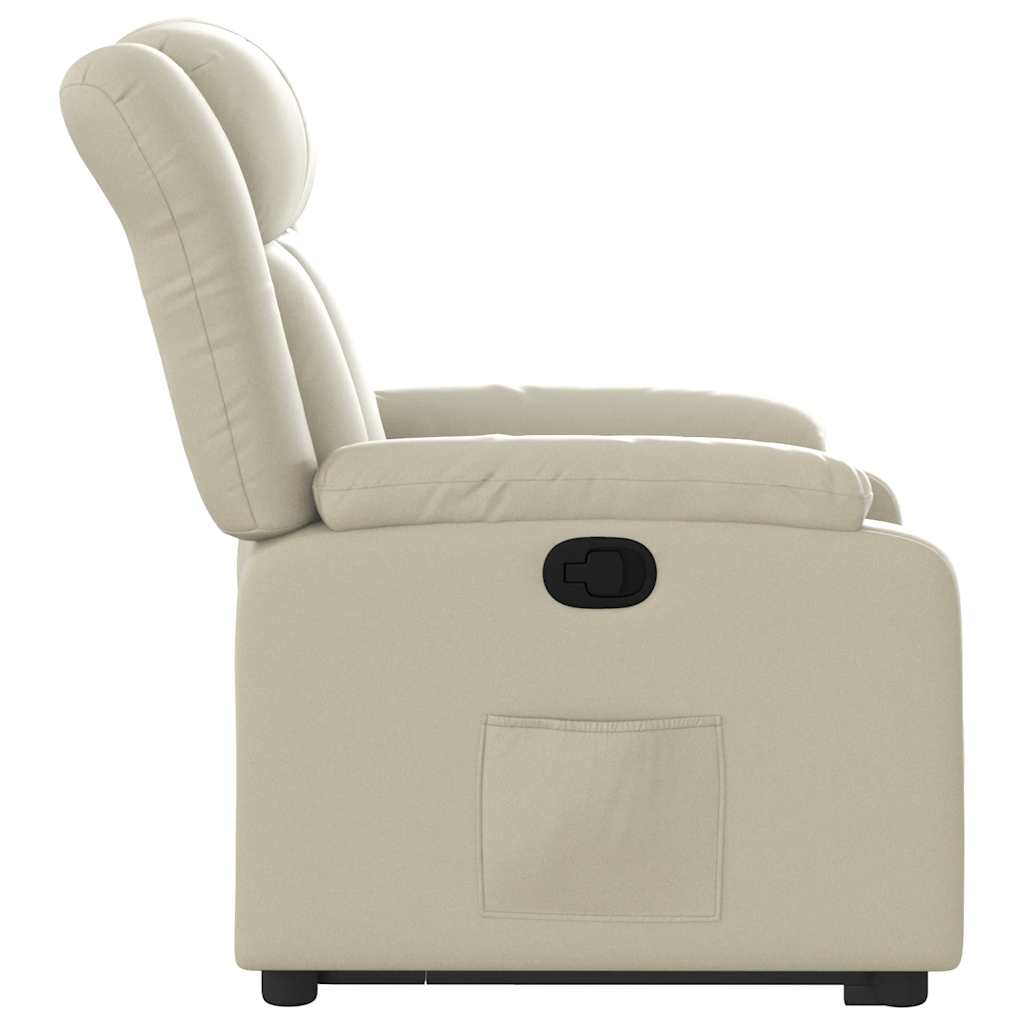 Recliner with Rising Assistance Cream Artificial Leather