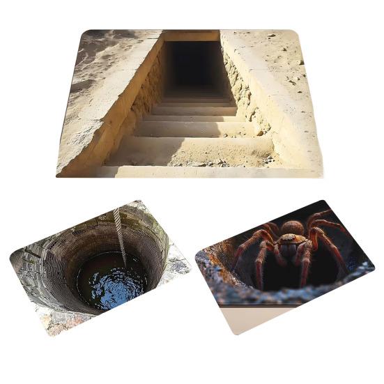 Ковер с 3D визуальной глубиной, оптическая иллюзия, напольный коврик, реалистичная яма, коврик с пауком, забавный игровой коврик для питомцев для прихожей, коридора, гостиной