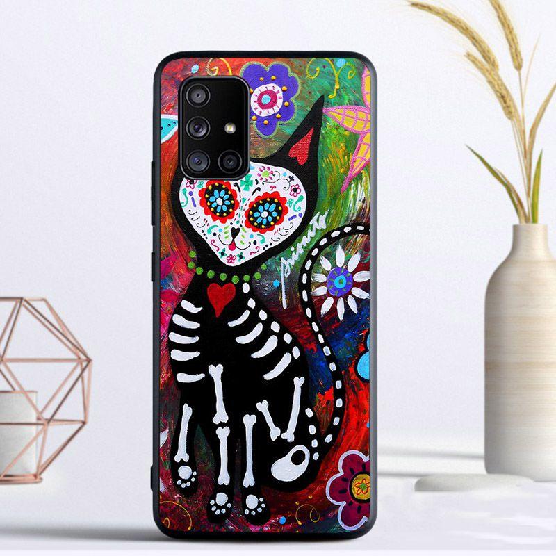 Mexican Skull Girl Tattooed Art Cover For Samsung Galaxy A13 A53 A11 A12 A32 A22 A52 A10S A41 A42 A33 A20E A30S A40 A21S Cases