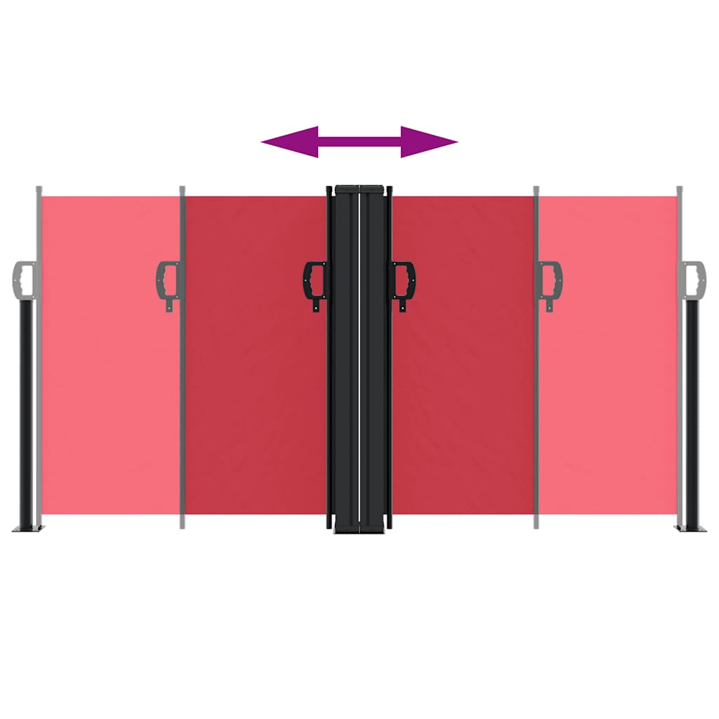 Retractable Side Awning Red 120 x 1000 cm