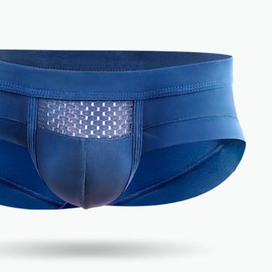 Men Briefs Low Waist Solid Color Breathable Elastic Sweat Absorption Anti-septic Slim Fit