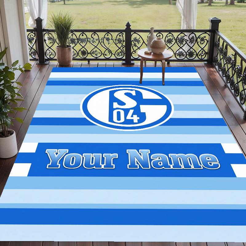 Custom Name Schalke 04 Crystal Velvet Floor Rug Personalized Text Soft Carpet Home Decor