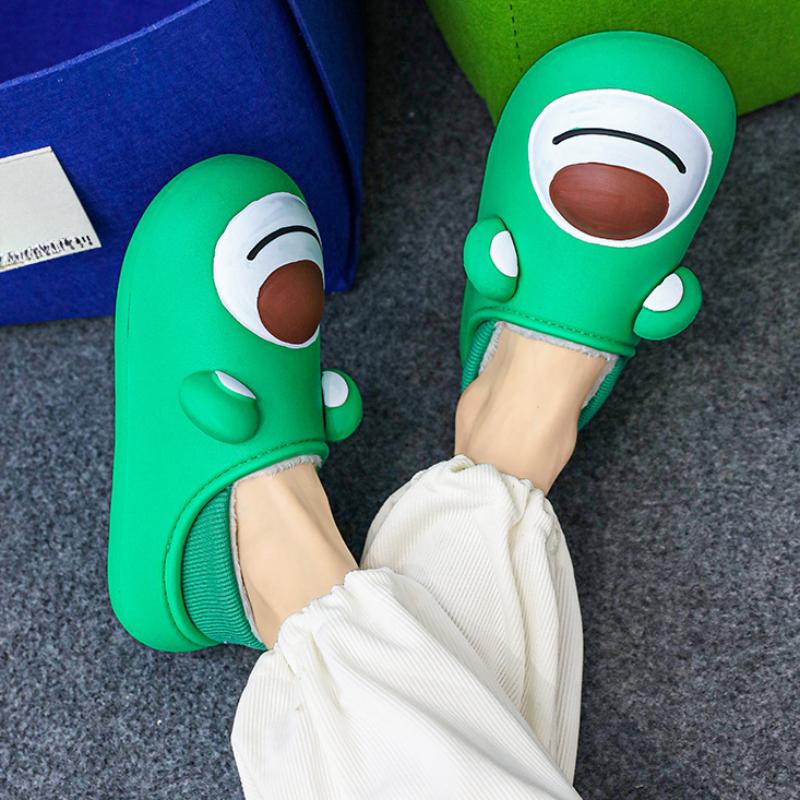 Водонепроницаемые зимние милые плюшевые тапочки с медвежьим мехом для женщин и мужчин, теплые женские тапочки для дома и улицы, удобные хлопковые туфли унисекс