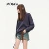 MO&Co. Women's Loose Fit Long Sleeve Cotton Top