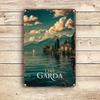 Vintage Lake Garda Italy Aluminum Sign,  Ideal Gift for Home Decor for Bedroom, Kitchen, Game Room, Balcony, Garden, Porch, Bar