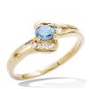 Ring Gold Plated 'Celestina' Golden Blue Topaz - 8 Mm