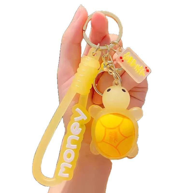 Internet Celebrity Silicone Turtle Couple Keychain - Cute Cartoon Bag Charm & Creative Backpack Pendant