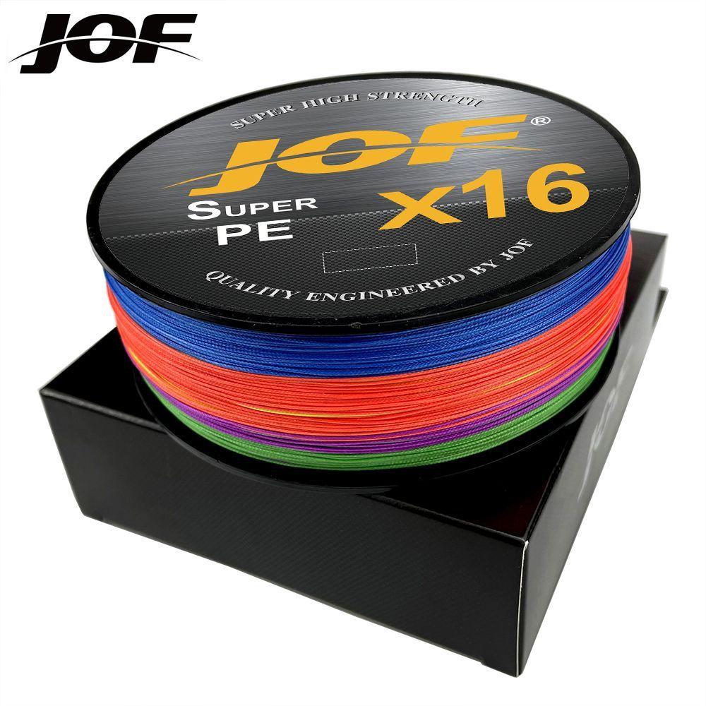 JOF16 12-жильная плетёная леска из ПЭ для речной и морской рыбалки 500 м Износостойкая, гладко идущая, высокопрочная, для дальнего заброса